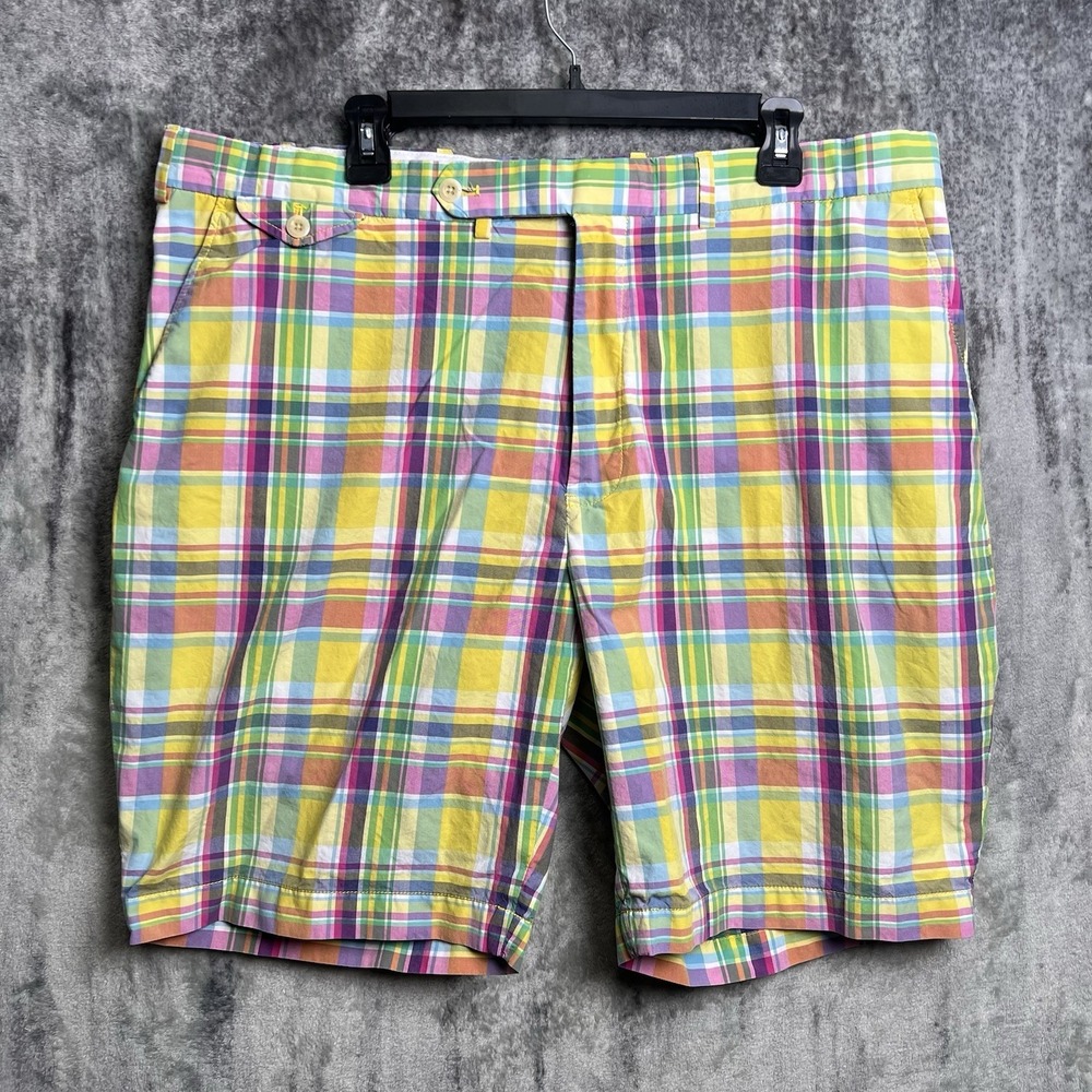 Vintage Polo Golf Ralph Lauren Classic Shorts Plaid Check Madras Chino Size 40